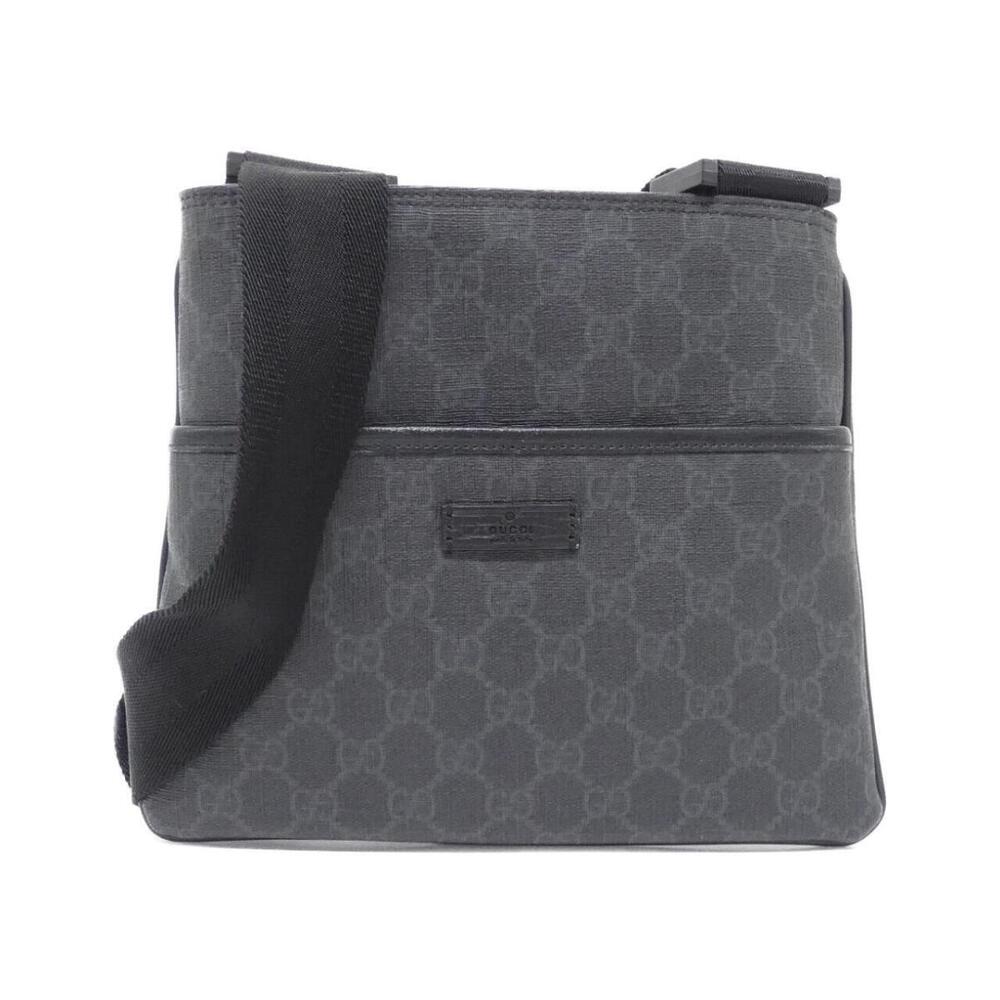 Gucci GG Supreme canvas shoulder bag black logo patch